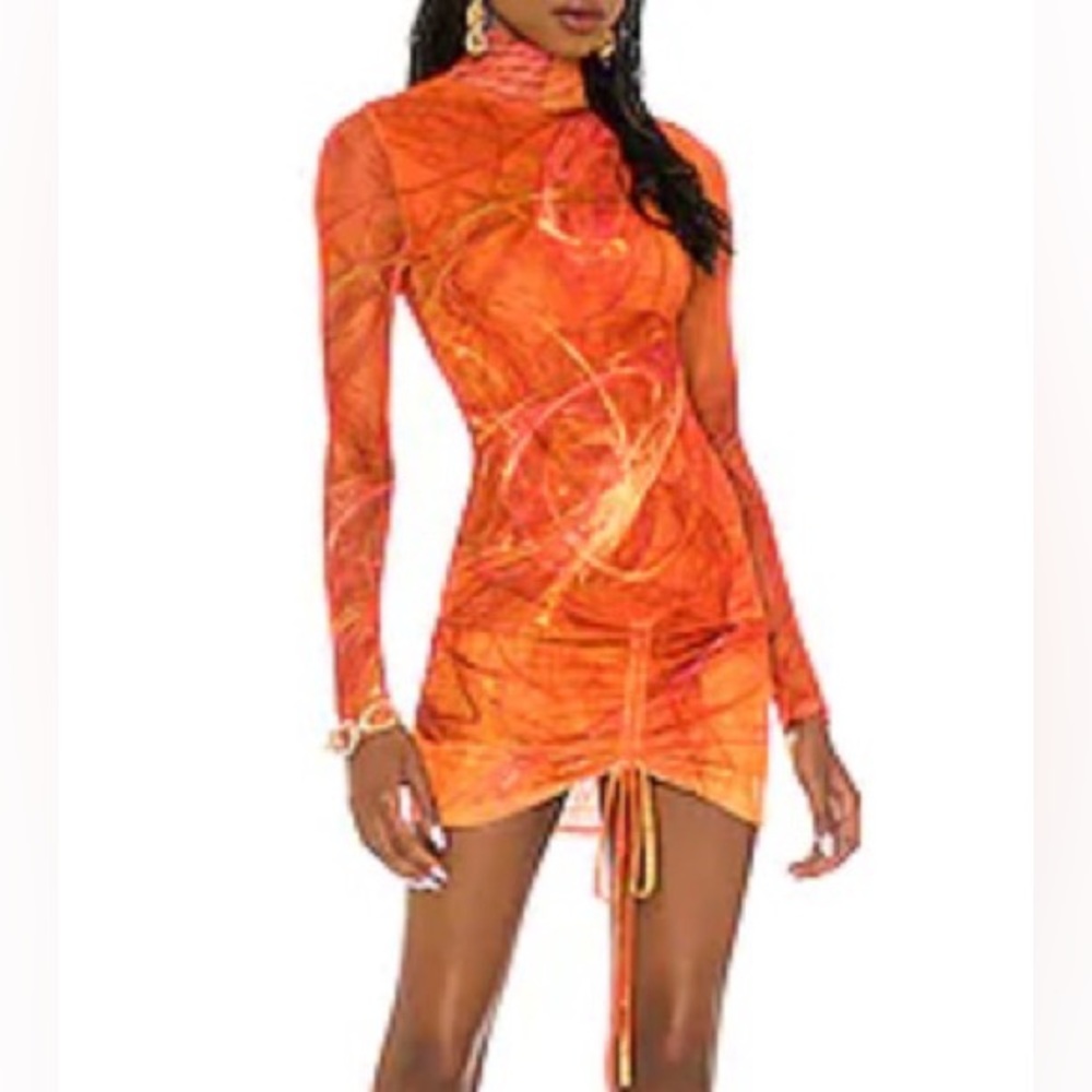 Farai London Mila Dress, Orange, Size Small